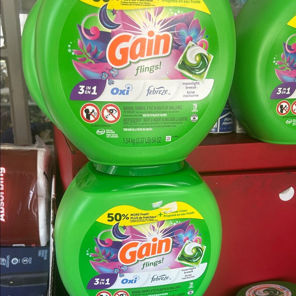 Gain Flings! Laundry Detergent Pacs - Green bundle 2 76 ct